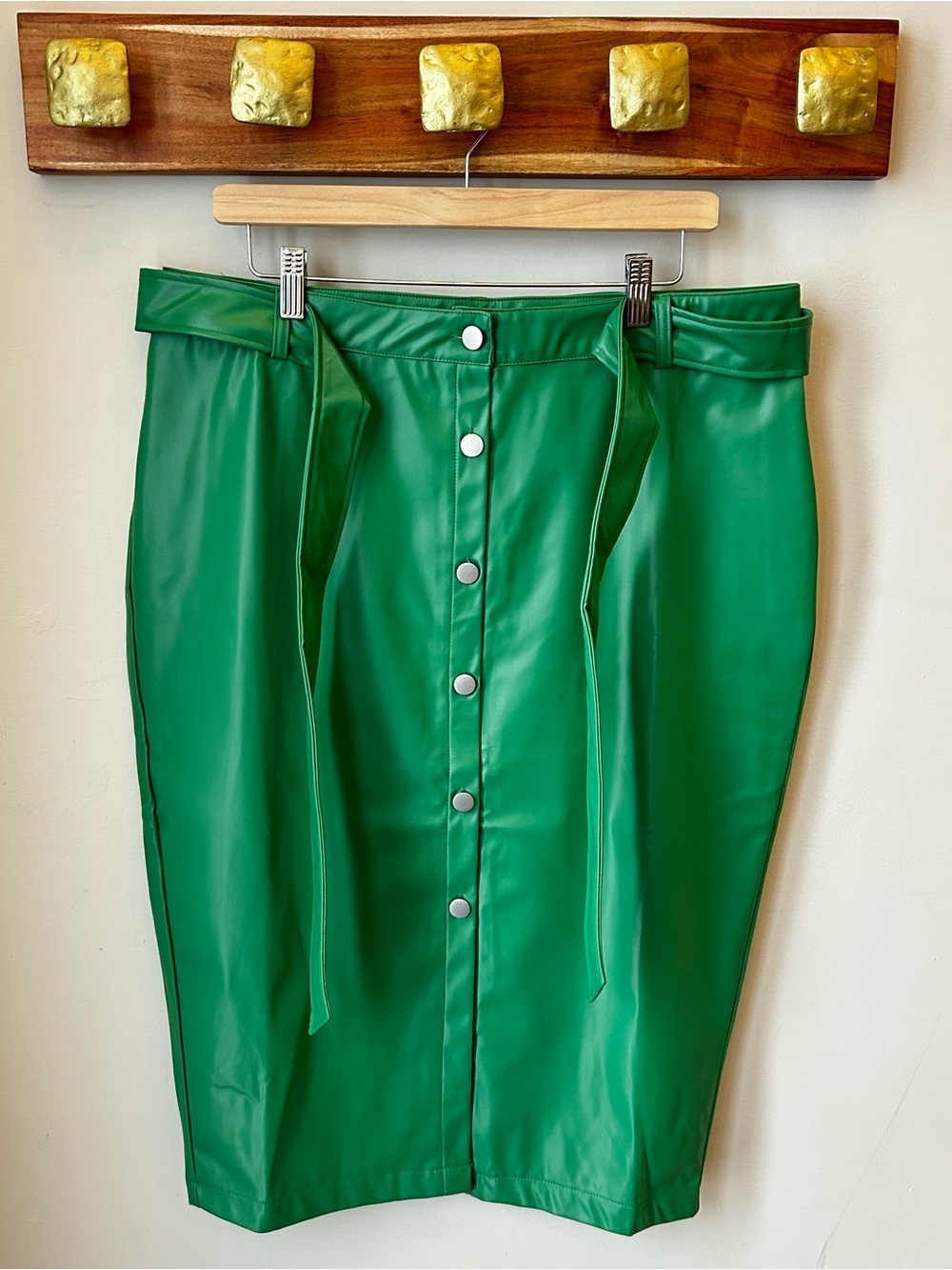 🟢 5 for $25 🟢 BNWT STYLEWE Green Faux Leather Plus Size Pencil Skirt Office Sire